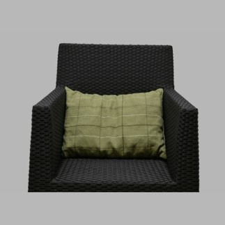 pillow long green checkered
