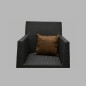 nervuré de taille coussin 32 x 32 cm brun
