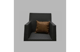 nervuré de taille coussin 32 x 32 cm brun
