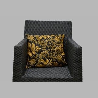 kussen klassiek met effen gouden achterkant