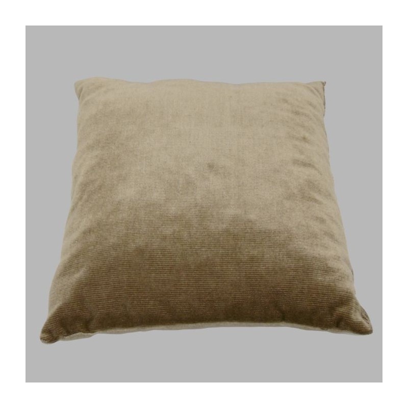 coussin velours côtelé beige 35 x 35 cm