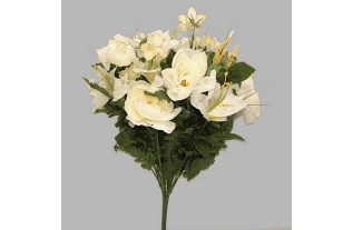 bloemen boeket wit en geel lengte 50 cm