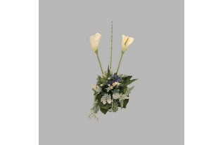 bloemen boeket wit met calla lengte 60 cm