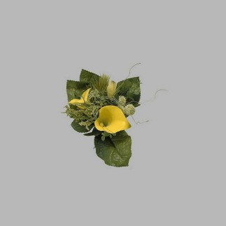 bloemenboeket van zijde calla kleur geel 20 cm