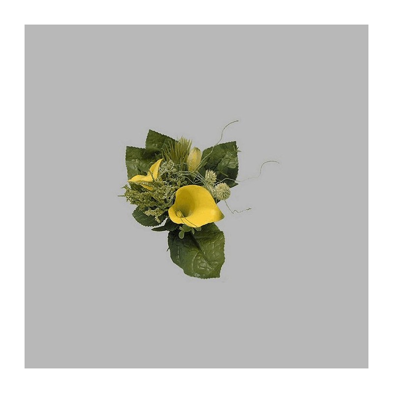 bloemenboeket van zijde calla kleur geel 20 cm