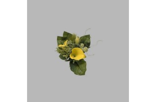 bloemenboeket van zijde calla kleur geel 20 cm