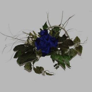 bloemenboeket van zijde blauw 30 cm