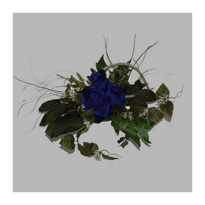 bloemenboeket van zijde blauw 30 cm