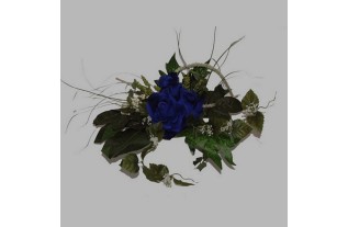 bloemenboeket van zijde blauw 30 cm