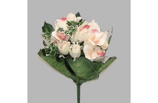 bloemen boeket wit en roze lengte 40 cm