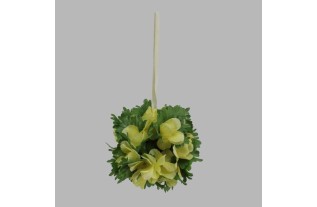 Decoratieve Gele Kunstbloemenbol met Lint - Perfect voor Stijlvolle Accenten