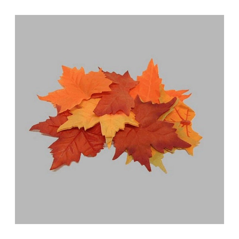 Feuilles d'automne de la soie différentes couleurs 12 pcs
