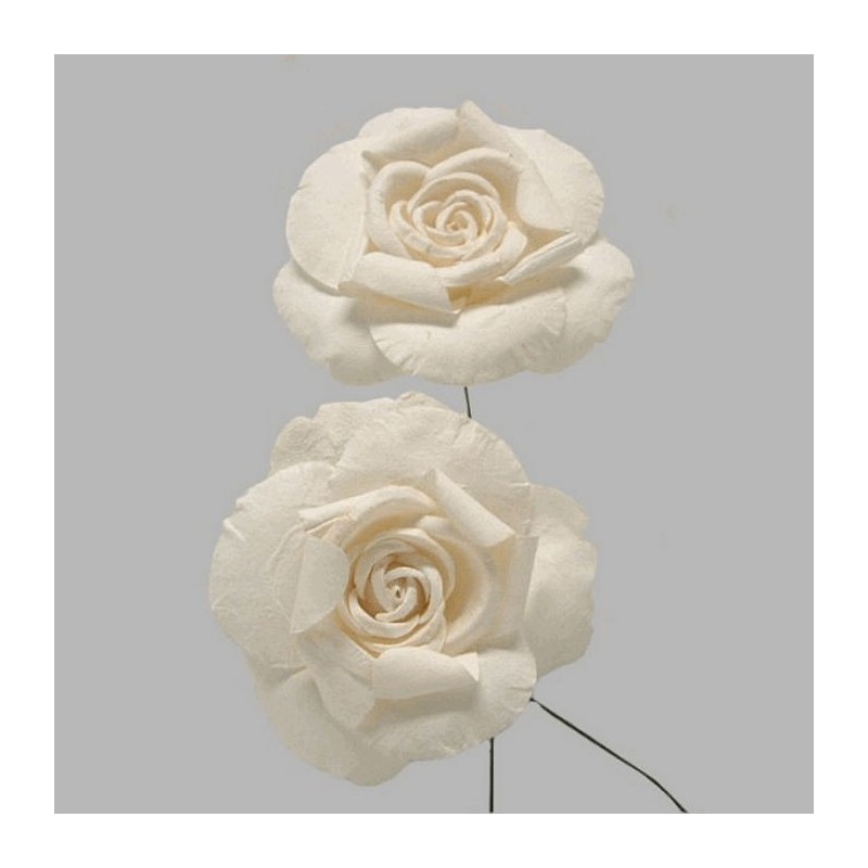 rose of paper color white 10 cm 3 pieces