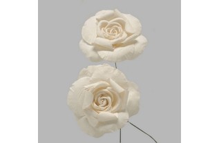 rose of paper color white 10 cm 3 pieces