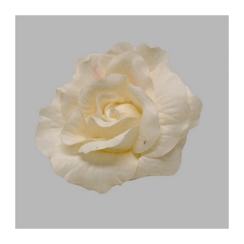 Rose of silk with clip color white 11 cm 2 pcs