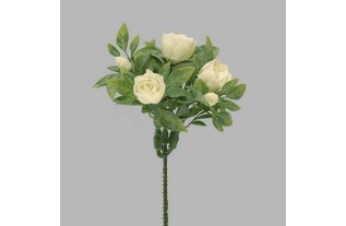 roos van zijde bosje kleur wit lengte 20 cm