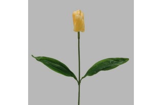 Tulipe de soie avec des feuilles couleur jaune longueur 65 cm