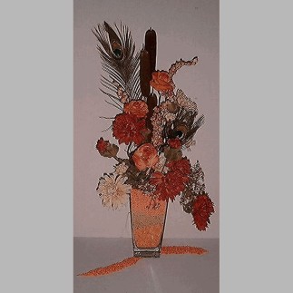 bloemschikken driehoek met achterzijde