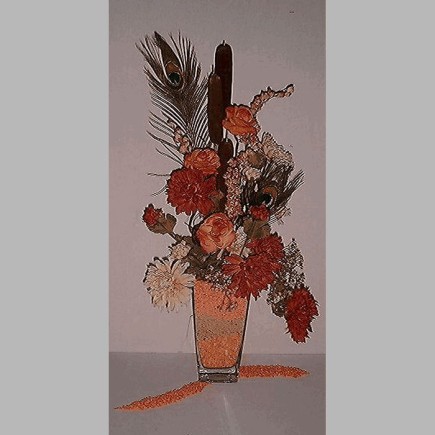 bloemschikken driehoek met achterzijde