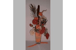 bloemschikken driehoek met achterzijde