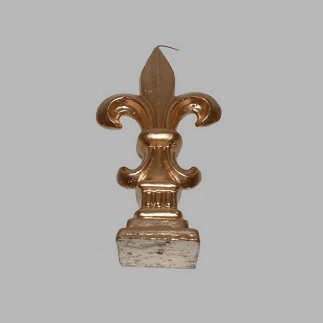 kaars in de vorm van franse lely goud 21 x 3 cm