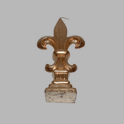 kaars in de vorm van franse lely goud 21 x 3 cm