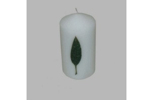 bougie feuille de bananier couleur blanche 13 cm de hauteur Dm