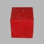 Bougie forme de bloc couleur rouge-or 7 x 7 cm