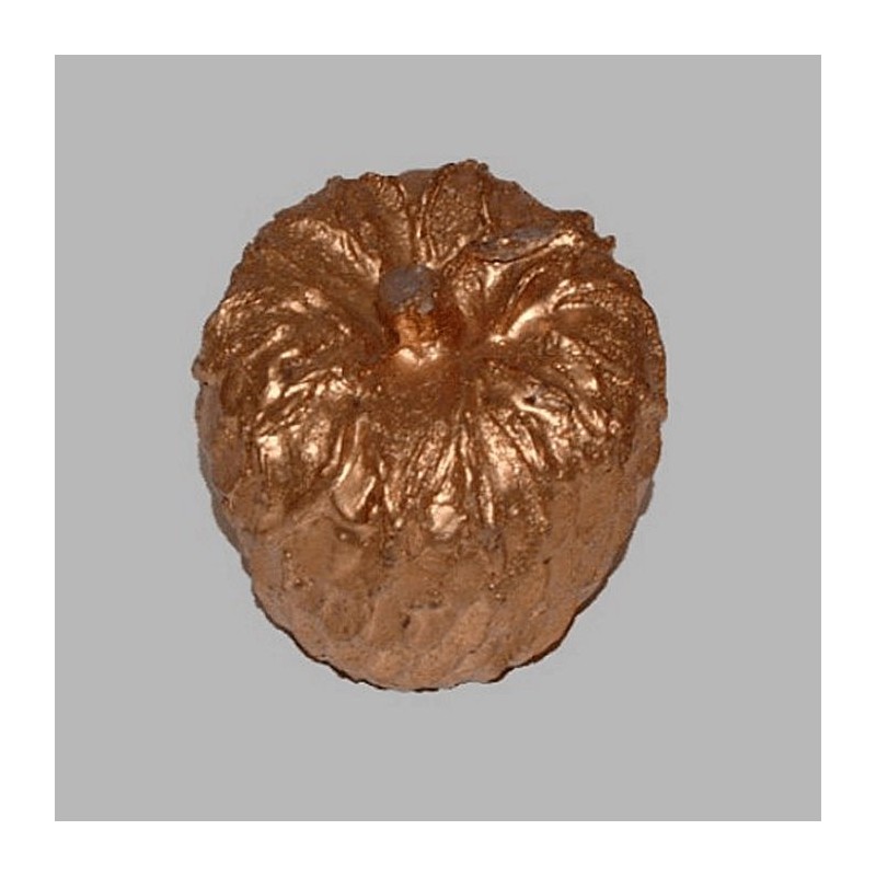 Candle in shape of apple color gold 7 cm