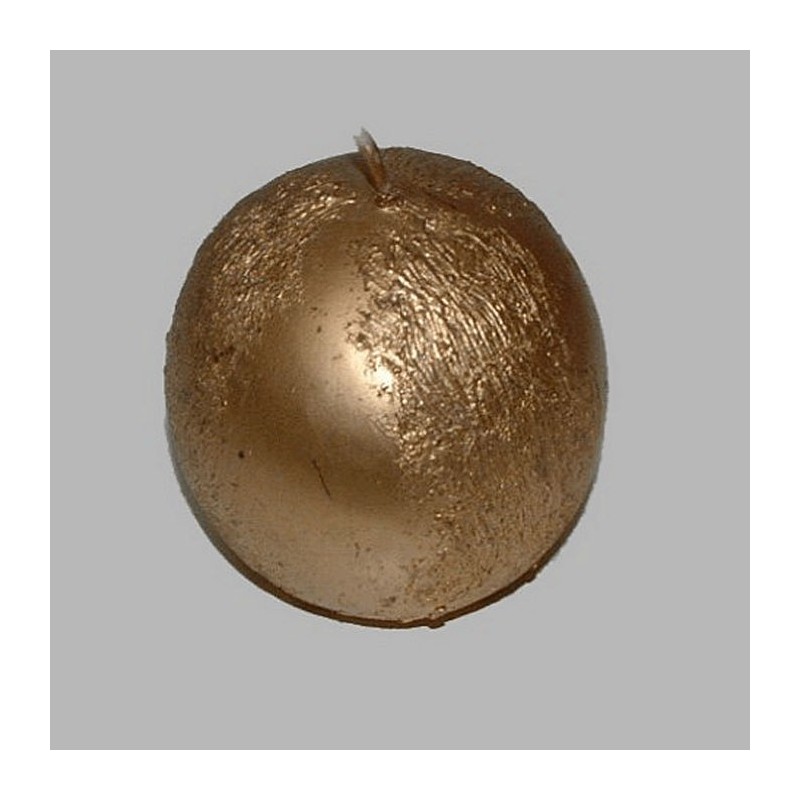 Bougie de forme ronde couleur or 7 cm