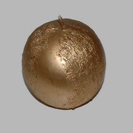 Bougie de forme ronde couleur or 7 cm
