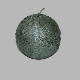 Candle round shape color silver 7.5 cm
