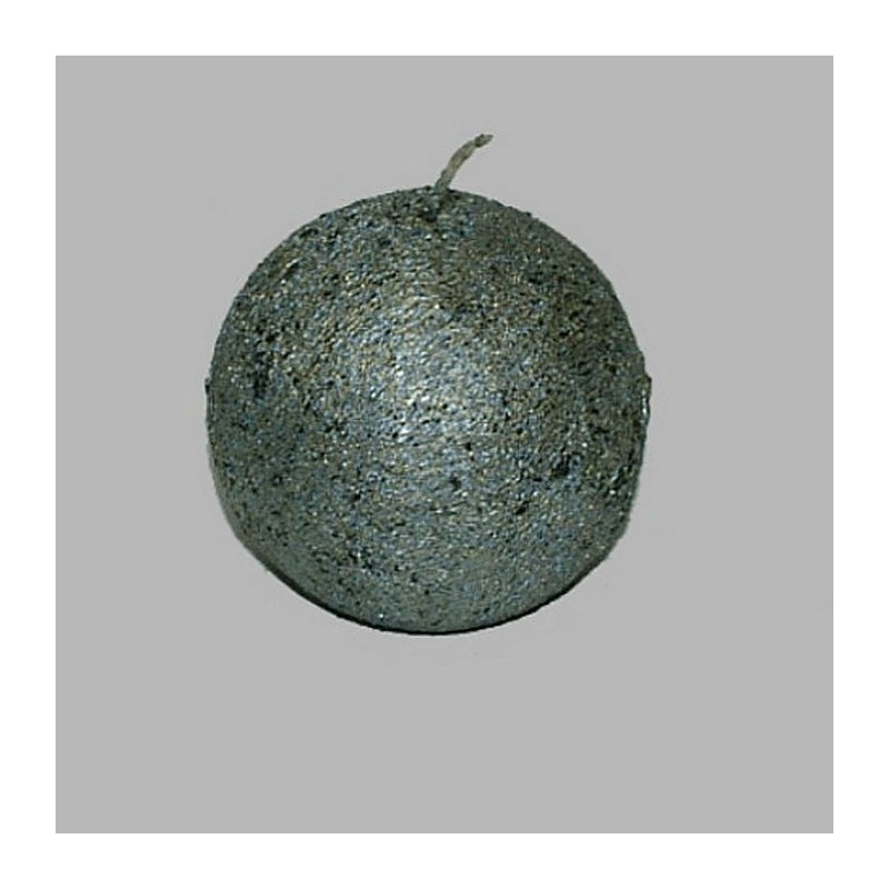 Candle round shape color silver 7.5 cm