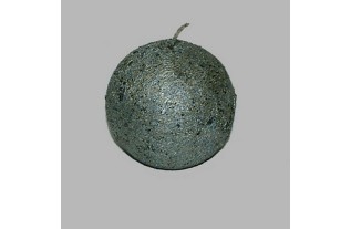 Candle round shape color silver 7.5 cm