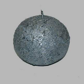 Bougie de forme ronde couleur argent 10 cm