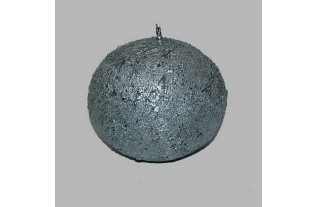 Bougie de forme ronde couleur argent 10 cm