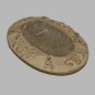 Candle grapes design oval holder 16 cm color creme