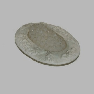 Candle grapes design oval holder 16 cm color grey