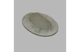 Candle grapes design oval holder 16 cm color grey