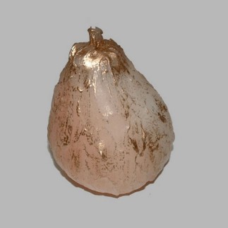 Candle pear colour pink-gold 9 cm