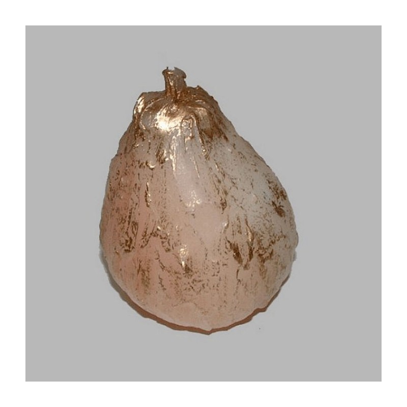 Candle pear colour pink-gold 9 cm