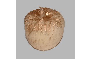Candle in shape of apple color cream gold 7 cm
