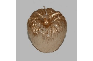 Candle in shape of apple color pink gold 7 cm