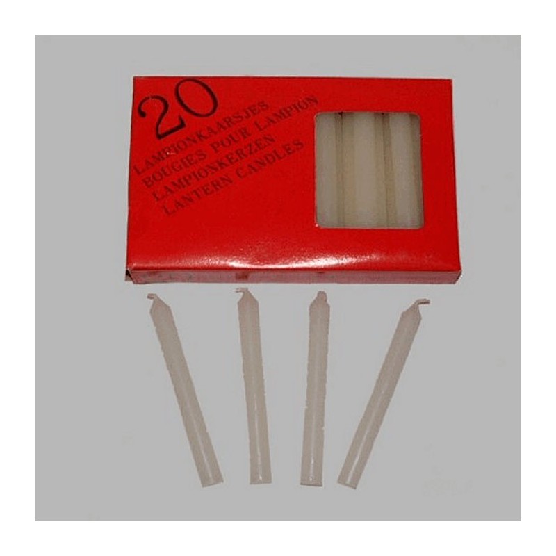 lampion Blanc bougies par boîte (20 pces ) L 85 mm