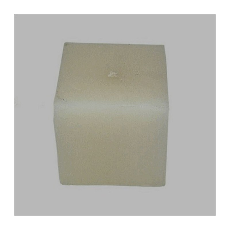 Candle block form color creme 7 5 x 7 5 cm