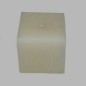 Candle block form color creme 7 5 x 7 5 cm