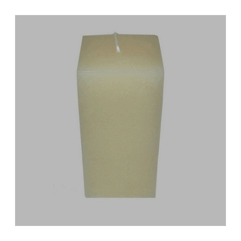 Bougie forme de bloc couleur crème 7.5 x 15 cm