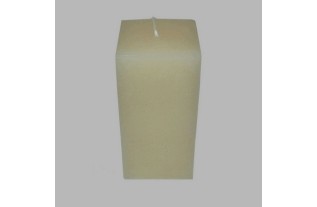 Candle block form color creme 7 5 x 15 cm