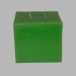 candle block form light green 14 x 14 x 14 cm