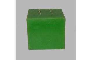candle block form light green 14 x 14 x 14 cm